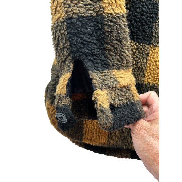 The Andamane Evita Buffalo Plaid Sherpa Jacket Womens XS Oversized Made in Italy - Picture 10 of 10